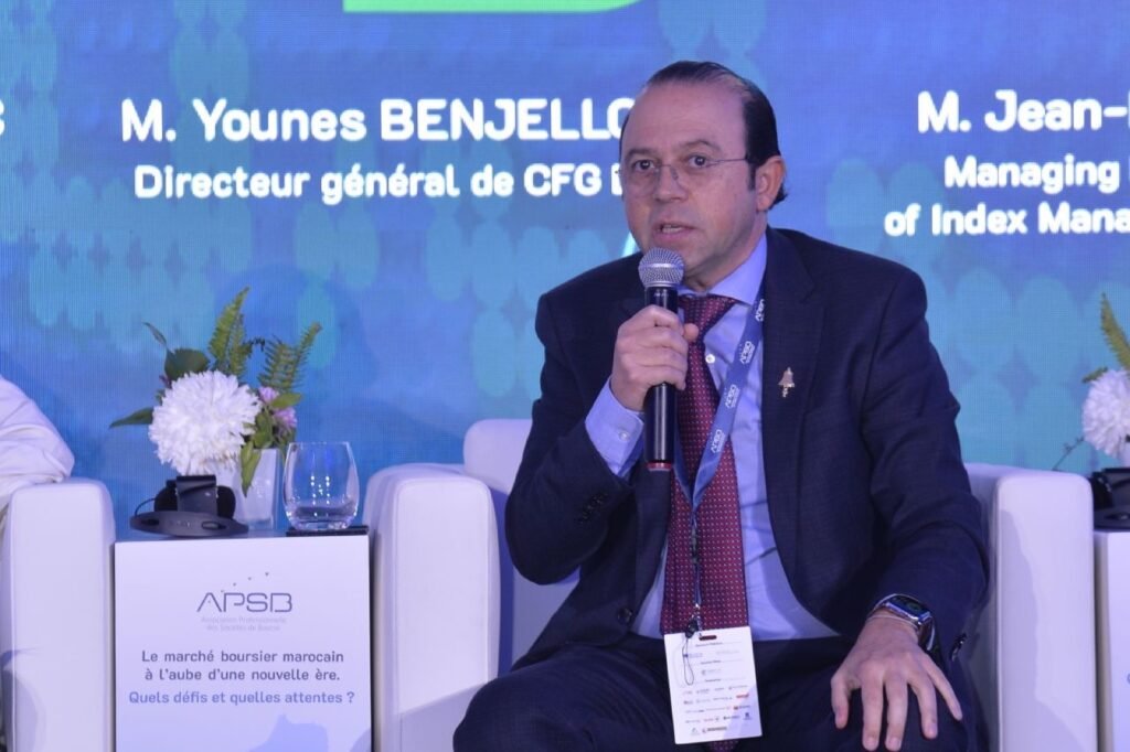 Younes Benjelloun, Président de l’APE, lors du panel « Explorer les leviers pour renforcer l’attractivité et la profondeur du marché »